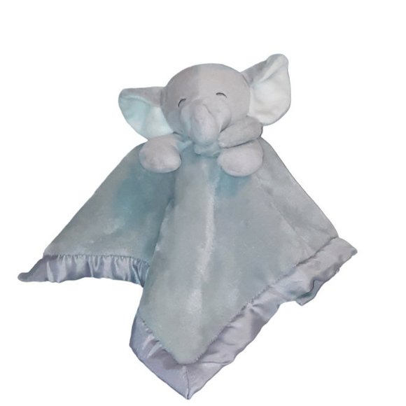 2018 Carter's Plush Elephant Closed Eyes Gray Security Blanket Lovey 14.5" - Picture 2 of 5